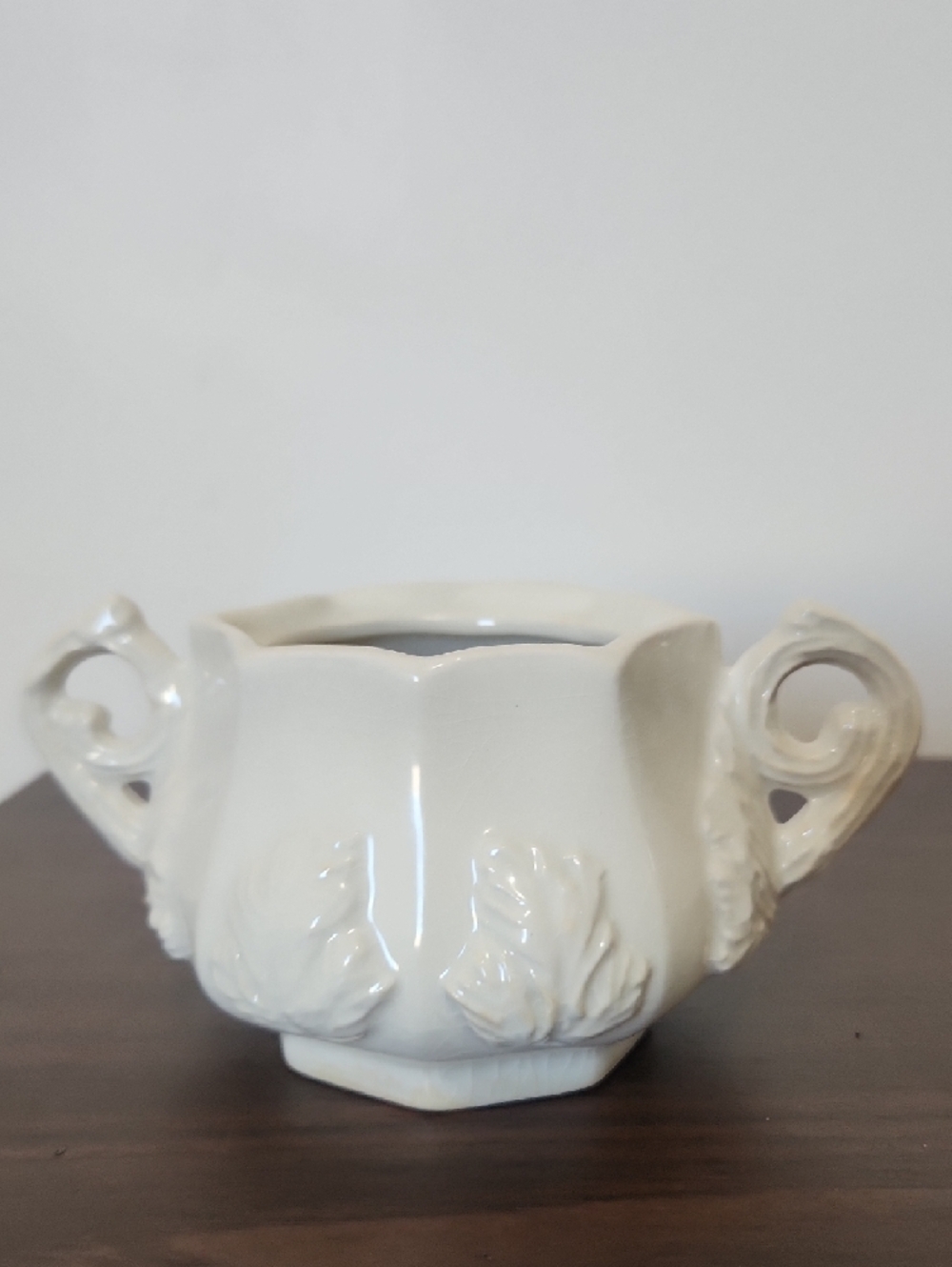 Vtg Red Cliff Ironstone Embossed Grape Leaf Pitcher and Sugar Bowl Set- No Lid - Picture 4 of 6